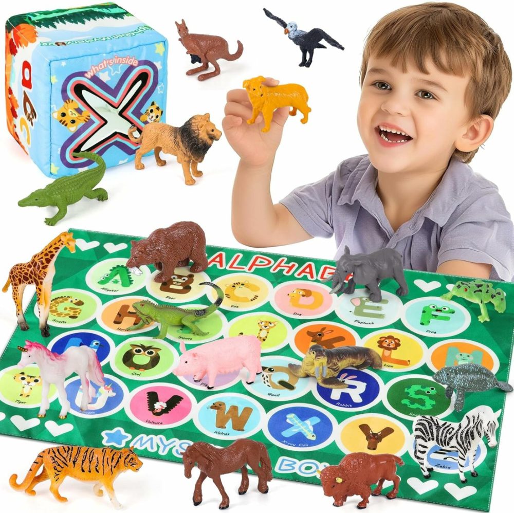 Alphabet Mystery Box For Kids – Alphabet Learning Toy With 26 Pcs Animal Figurines Letter Matching Game Montessori Educational Toy Preschool Kindergarten Gift For Toddlers Ages 3-8  |  Sorting & Stacking Toys All Toys Sorting & Stacking Toys