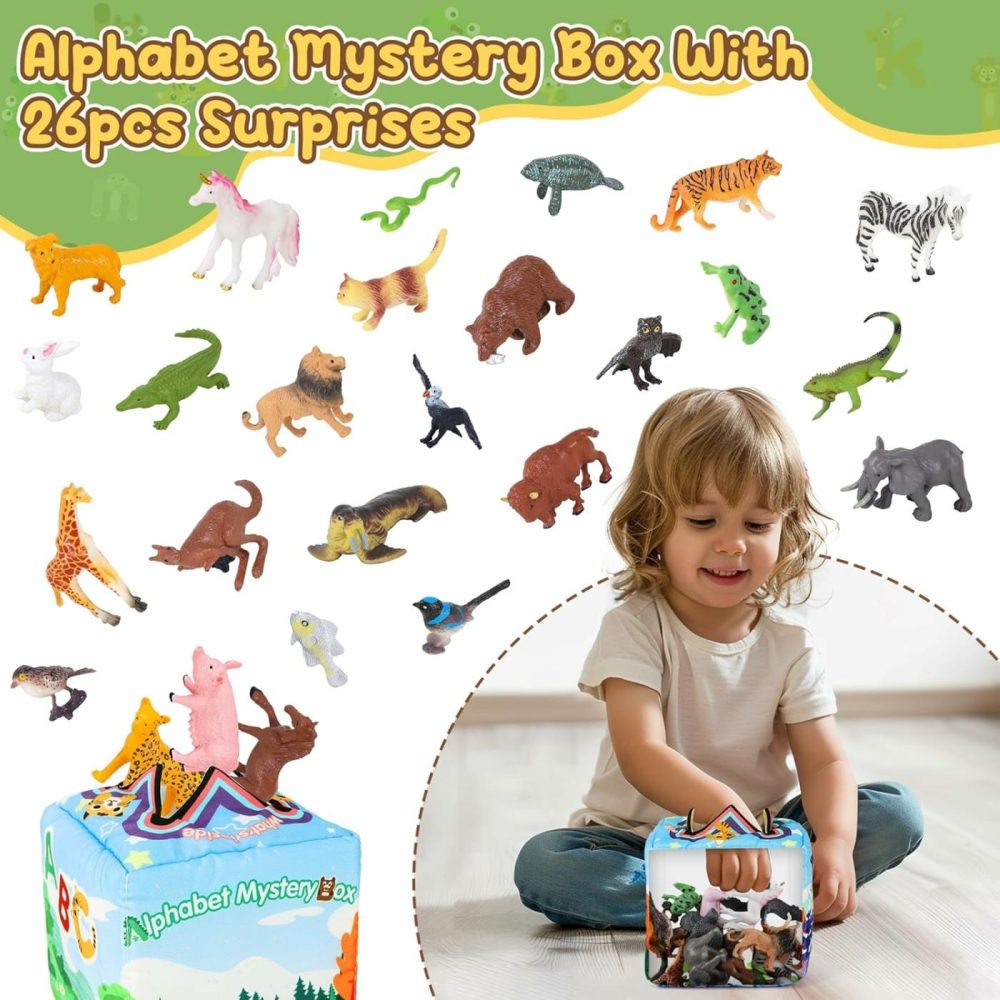 Alphabet Mystery Box For Kids – Alphabet Learning Toy With 26 Pcs Animal Figurines Letter Matching Game Montessori Educational Toy Preschool Kindergarten Gift For Toddlers Ages 3-8  |  Sorting & Stacking Toys All Toys Sorting & Stacking Toys