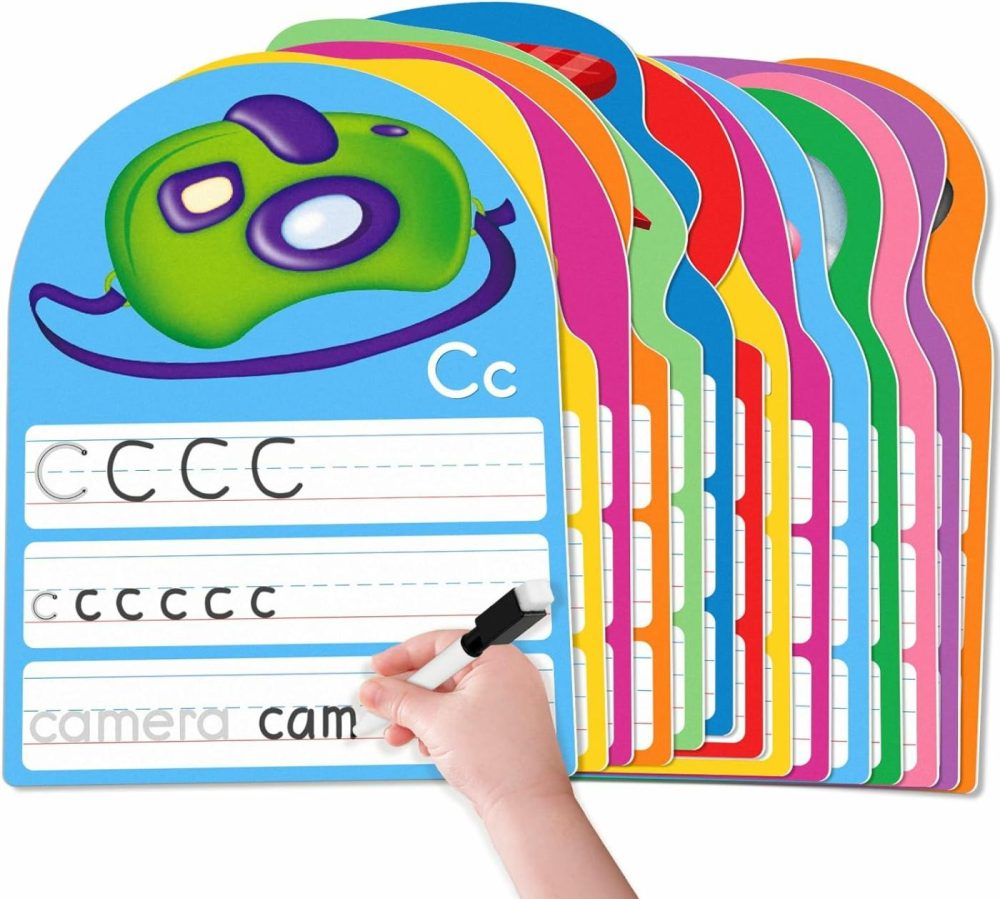 Alphabet Writing Practice Cards  Handwriting Letter Educational Cards For Kindergarten＆Grade1-3，Double-Sided Printing For Trace Uppercase Lowercase Letter  13 Dry Erase Cards  26 Page.  |  Early Development & Activity Toys All Toys Early Development & Activity Toys