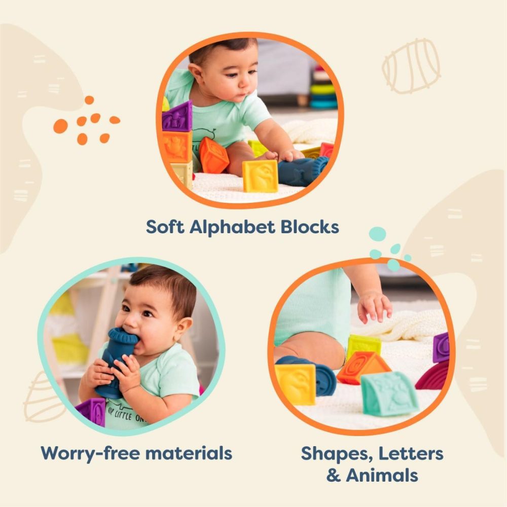 – Alphabetical Sort & Stack Developmental Baby Blocks- 26 Soft Blocks For Kids & Babys- Elemenosqueeze- 6 Months +  |  Sorting & Stacking Toys All Toys Sorting & Stacking Toys