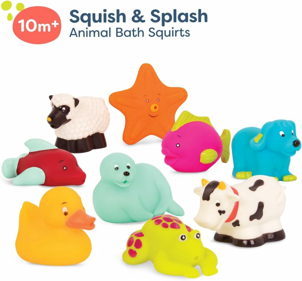 Animal Bath Squirts- Water Play- 9 Water Squirts – Baby Bath Toys -Tub Toys For Babies – 10 Months +  |  Bath Toys All Toys Bath Toys