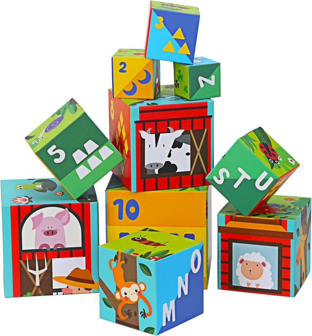 Animal Sorting And Stacking Blocks – Educational Abc & Numbers Toy For Babies And Toddlers – Montessori Learning Tower -10 Nesting Cubes Building Set – Ideal Present For Boys & Girls  |  Sorting & Stacking Toys All Toys Sorting & Stacking Toys