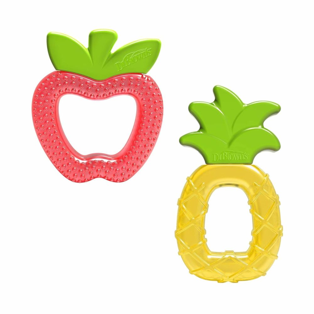 Aquacool Water-Filled Baby Teether  Cools & Massages Sore Gums  Bpa Free  Pineapple And Apple  2 Pack  3M+  |  Teethers All Toys Aqua-Cool Water-Filled, Apple, Pineapple