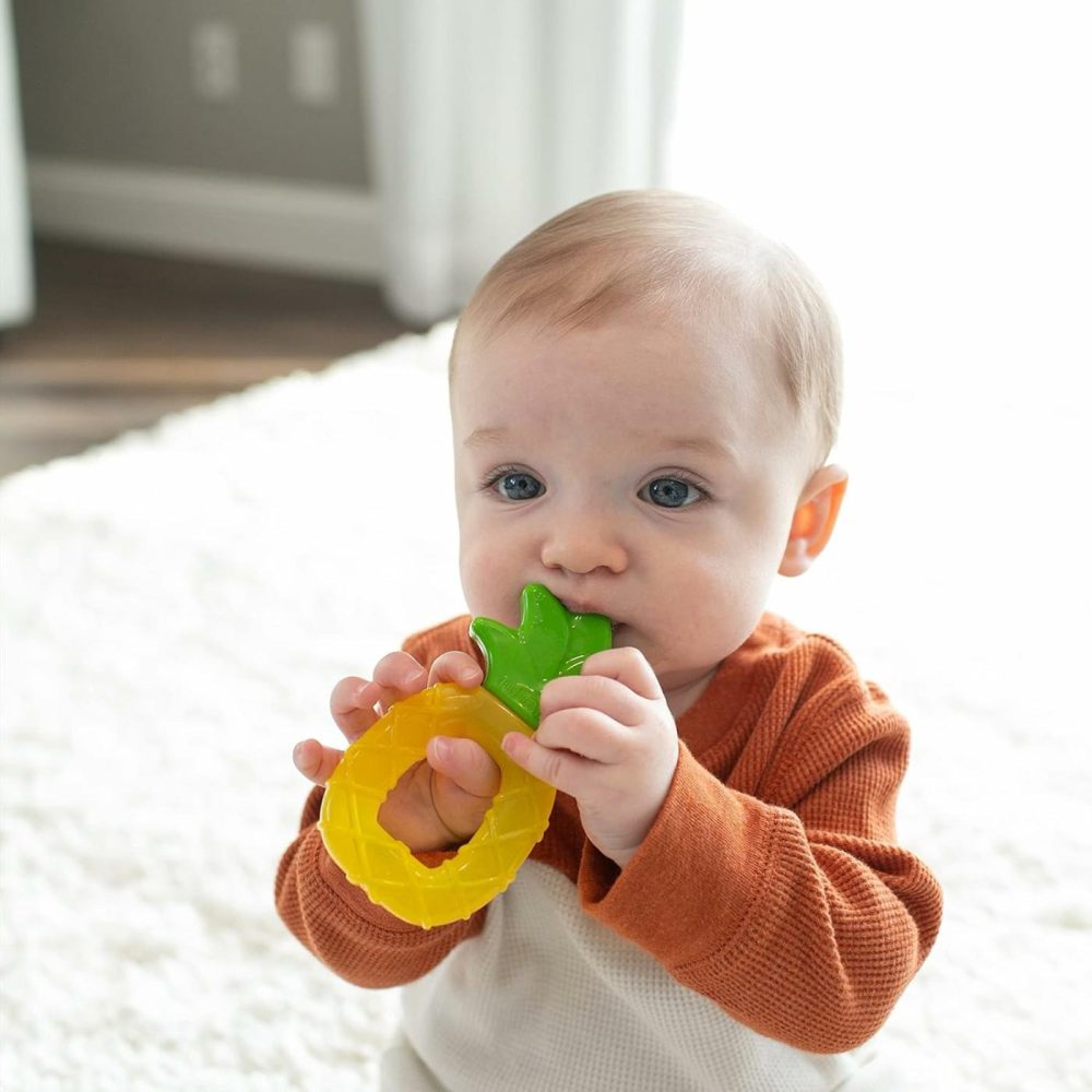 Aquacool Water-Filled Baby Teether  Cools & Massages Sore Gums  Bpa Free  Pineapple And Apple  2 Pack  3M+  |  Teethers All Toys Aqua-Cool Water-Filled, Apple, Pineapple