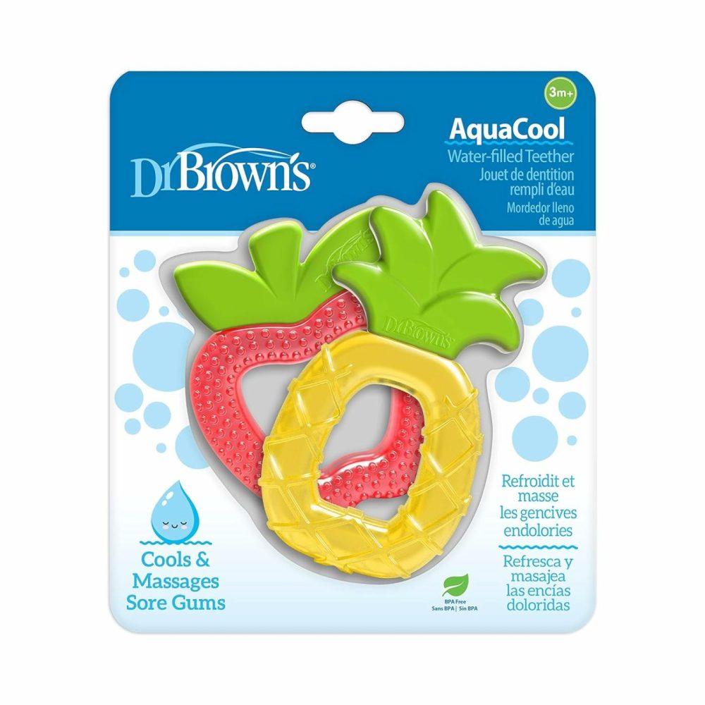 Aquacool Water-Filled Baby Teether  Cools & Massages Sore Gums  Bpa Free  Pineapple And Apple  2 Pack  3M+  |  Teethers All Toys Aqua-Cool Water-Filled, Apple, Pineapple