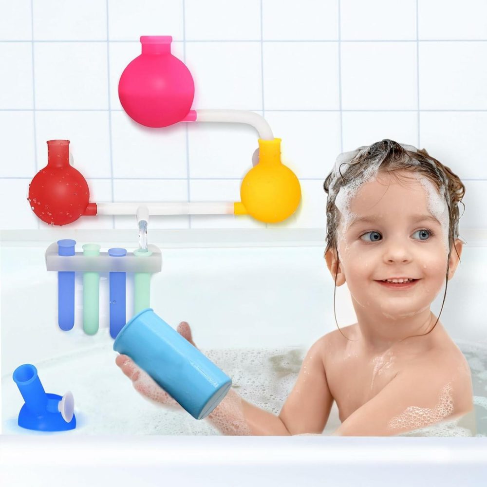 Aqualab Bath Toys For Kids Ages 4-8 – Science Themed Wall Suction Silicone Bath Toy – Includes Beaker  Flasks  And Test Tubes  |  Bath Toys All Toys Bath Toys