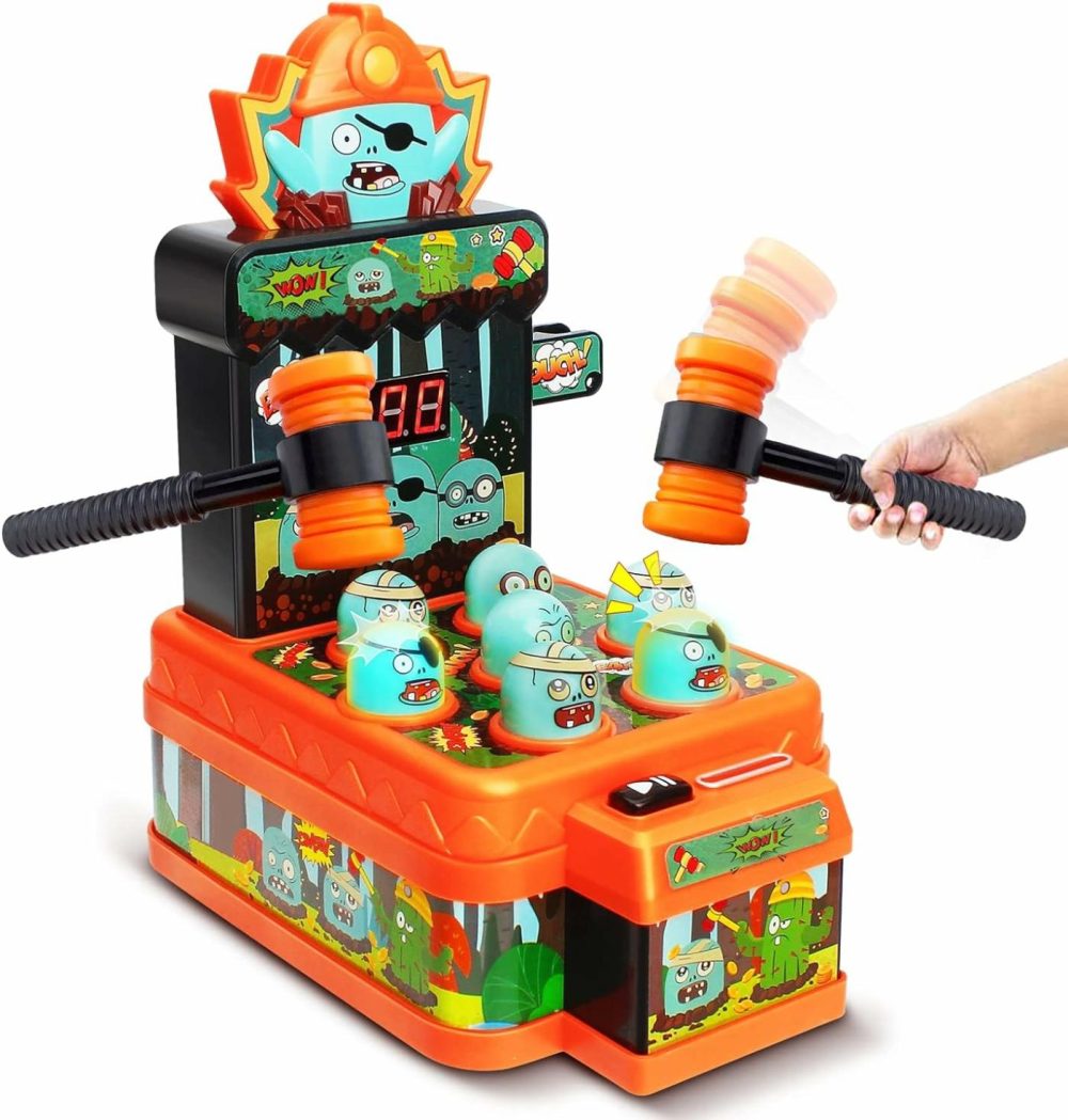 Arcade Game Toys For 3 Year Old  Whack Game Mole  Mini Electronic Interactive Hammering & Pounding Toys  Gift Idea For Toddler Kids Boys Girls Ages 3 4 5 6 7 8+  Cartoon Zombie Style Fun Halloween Toy  |  Hammering & Pounding Toys All Toys Hammering & Pounding Toys