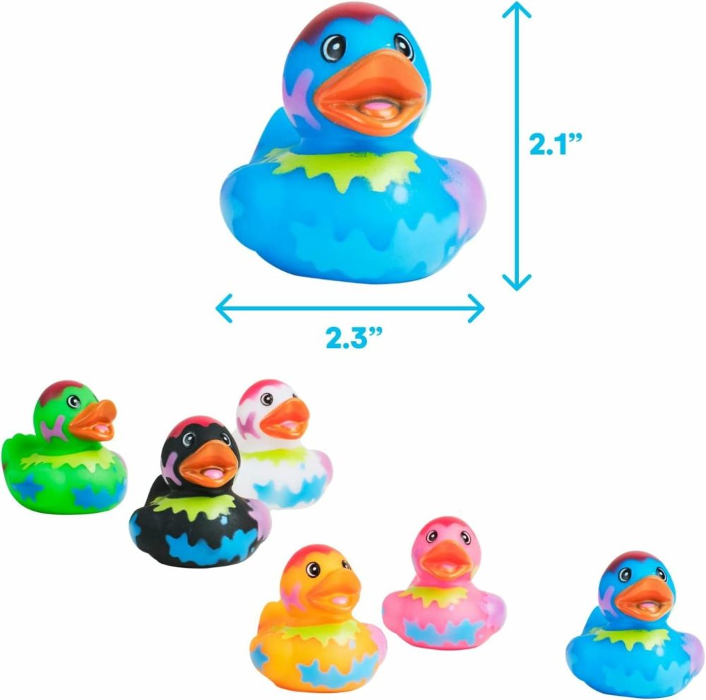 Assorted Rubber Ducks – 12 Ducklings  2 Inch In Splat Pattern – Jeep Ducks For Kids  Baby Bath Toys  Sensory Play  Stress Relief  Novelty  Stocking Stuffers  Classroom Prizes  Supplies  Holidays  |  Bath Toys All Toys Bath Toys