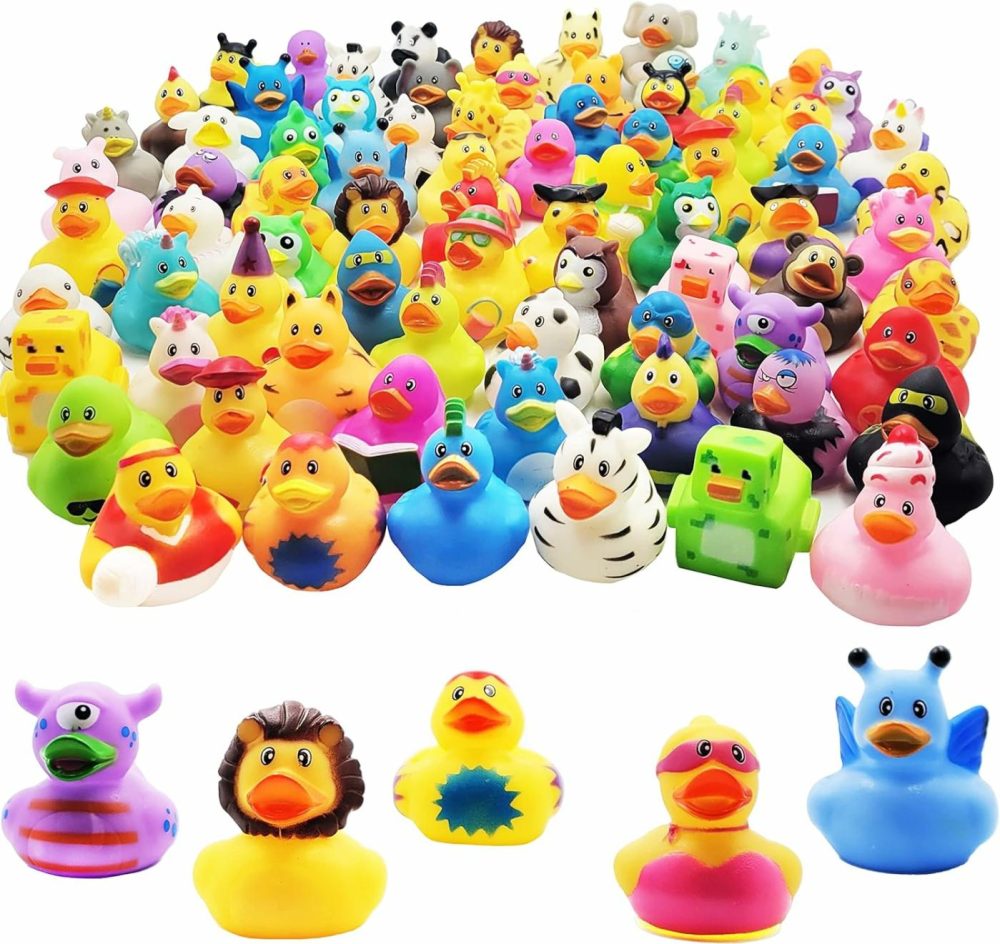 Assorted Rubber Ducks Toy Duckies For Kids And Toddlers  Bath Birthday Baby Showers Classroom  Summer Beach And Pool Activity  2″ Inches (25-Pack)  |  Bath Toys All Toys Bath Toys