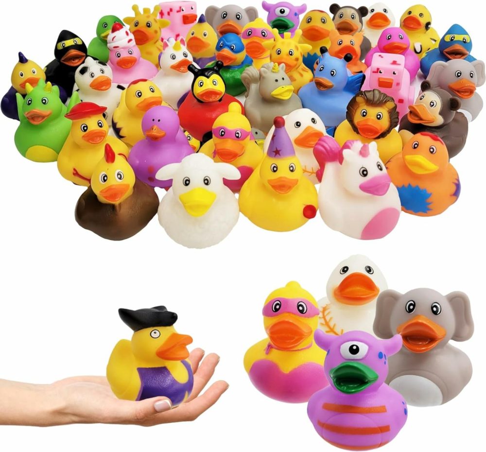 Assortment Rubber Duck Toy Duckies For Kids  Bath Birthday Gifts Baby Showers Classroom Incentives  Summer Beach And Pool Activity  2″ (10-Pack)  |  Bath Toys All Toys Bath Toys