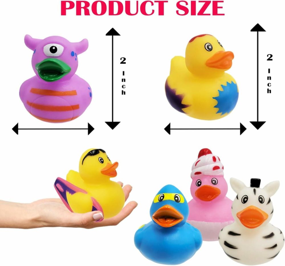 Assortment Rubber Duck Toy Duckies For Kids  Bath Birthday Gifts Baby Showers Classroom Incentives  Summer Beach And Pool Activity  2″ (10-Pack)  |  Bath Toys All Toys Bath Toys