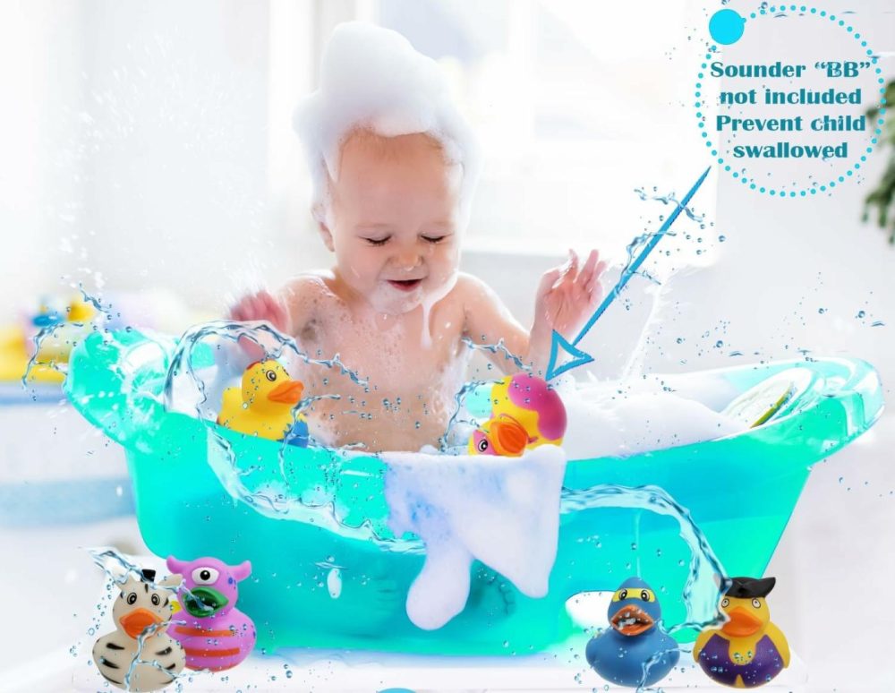 Assortment Rubber Duck Toy Duckies For Kids  Bath Birthday Gifts Baby Showers Classroom Incentives  Summer Beach And Pool Activity  2″ (10-Pack)  |  Bath Toys All Toys Bath Toys