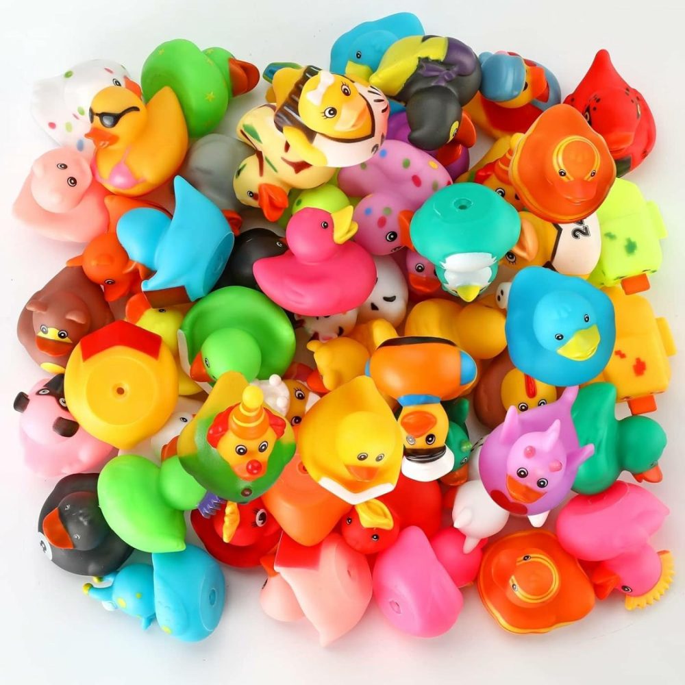 Assortment Rubber Ducks In Bulk  50-Pack Assorted Mini Duckies Toy For Ducking Cruise Ships  2” Floater Duck For Kids Bath Toy  Gift For Birthday Thanksgiving Halloween Christmas Party Favors  |  Bath Toys All Toys Bath Toys