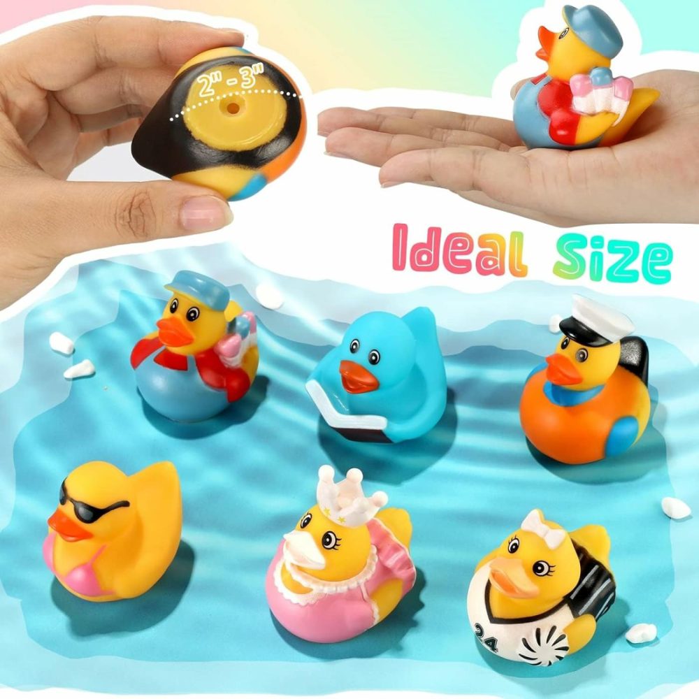 Assortment Rubber Ducks In Bulk  50-Pack Assorted Mini Duckies Toy For Ducking Cruise Ships  2” Floater Duck For Kids Bath Toy  Gift For Birthday Thanksgiving Halloween Christmas Party Favors  |  Bath Toys All Toys Bath Toys