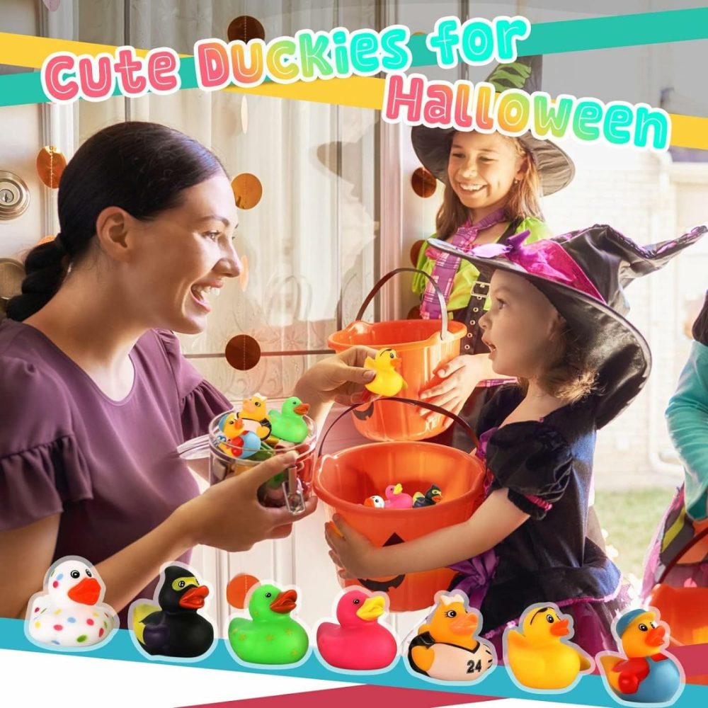 Assortment Rubber Ducks In Bulk  50-Pack Assorted Mini Duckies Toy For Ducking Cruise Ships  2” Floater Duck For Kids Bath Toy  Gift For Birthday Thanksgiving Halloween Christmas Party Favors  |  Bath Toys All Toys Bath Toys