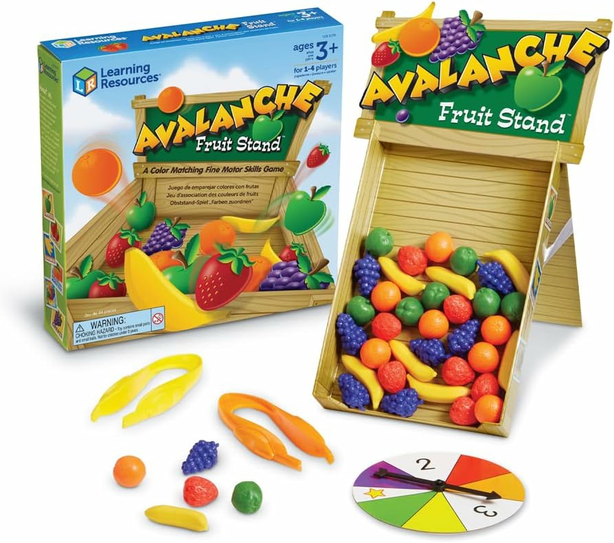 Avalanche Fruit Stand – 42 Pieces  Ages 3+ Toddler Learning Toys  Fine Motor/Grip Game  Develops Color Matching Skills  Preschool Toys  |  Sorting & Stacking Toys All Toys Sorting & Stacking Toys