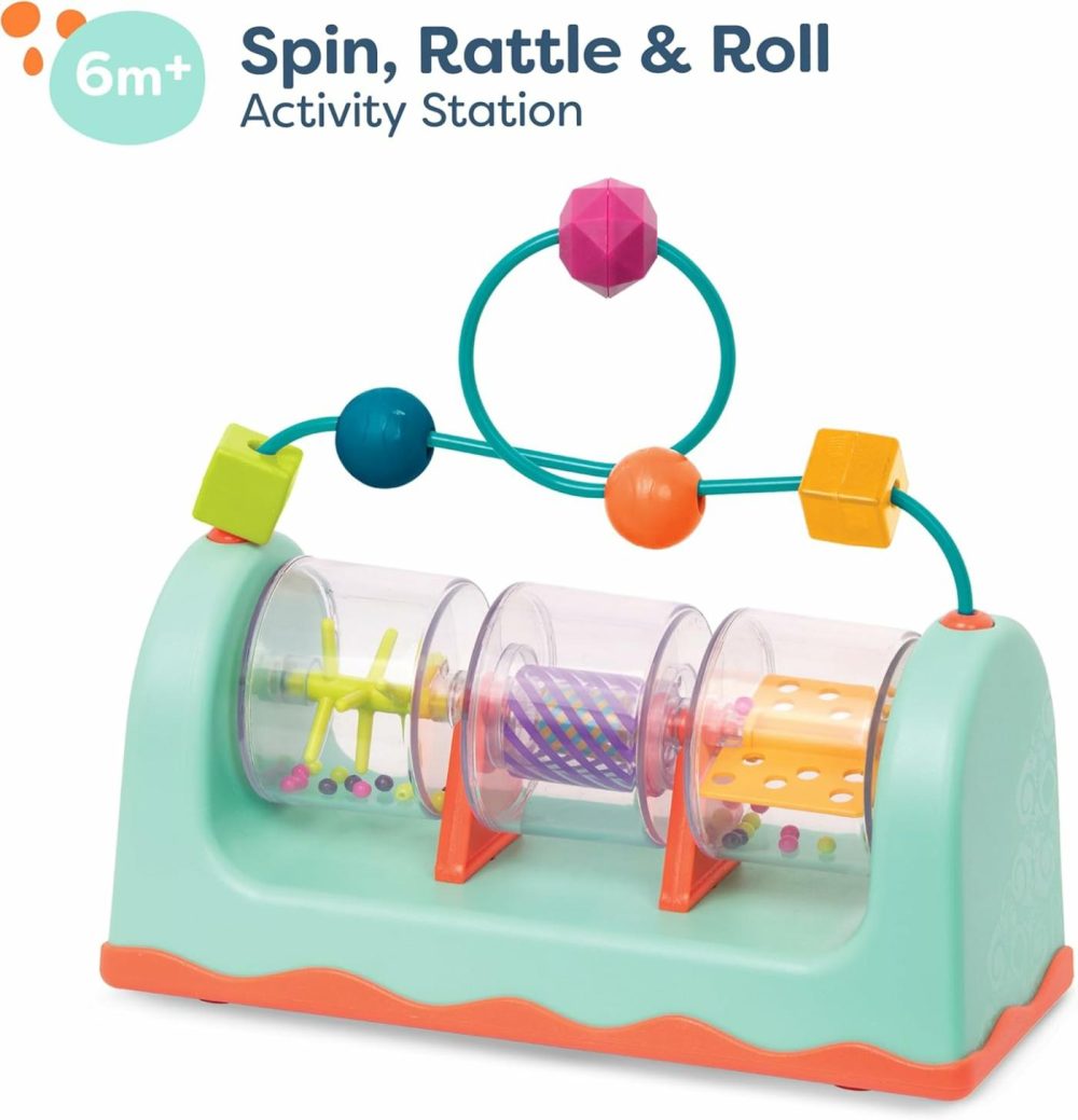 – B. Baby- Bead Maze- Baby Activity Station – Developmental Interactive Baby Toy – Balls  Spinners – Sensory Toys For Babies –Spin  Rattle & Roll- 6 Months +T  |  Rattles & Plush Rings All Toys Rattles & Plush Rings