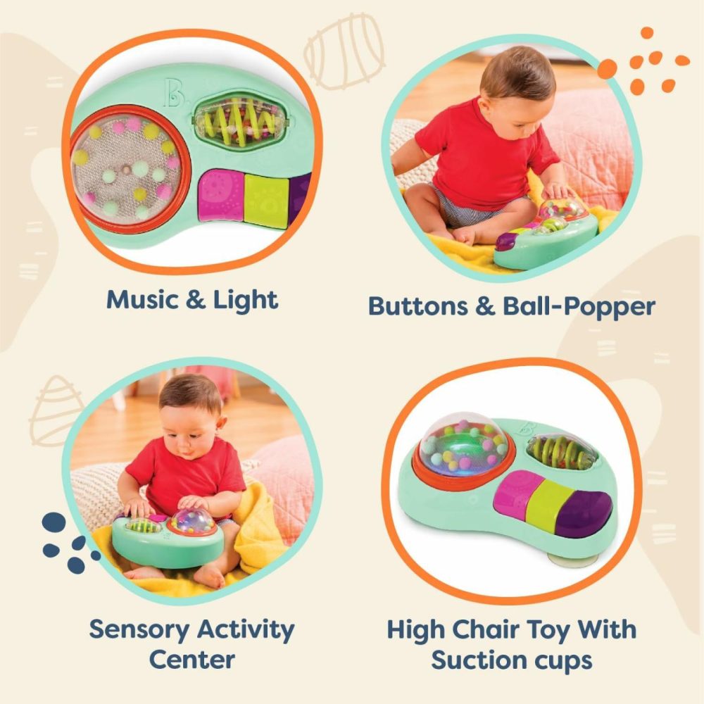 – B. Baby – Baby Activity Station – High Chair Suction Cup Toy With Music & Lights – Sensory Activity Center – Developmental Toys For Babies  Infants – Whirly Pop-6 Months +  |  Musical Toys All Toys