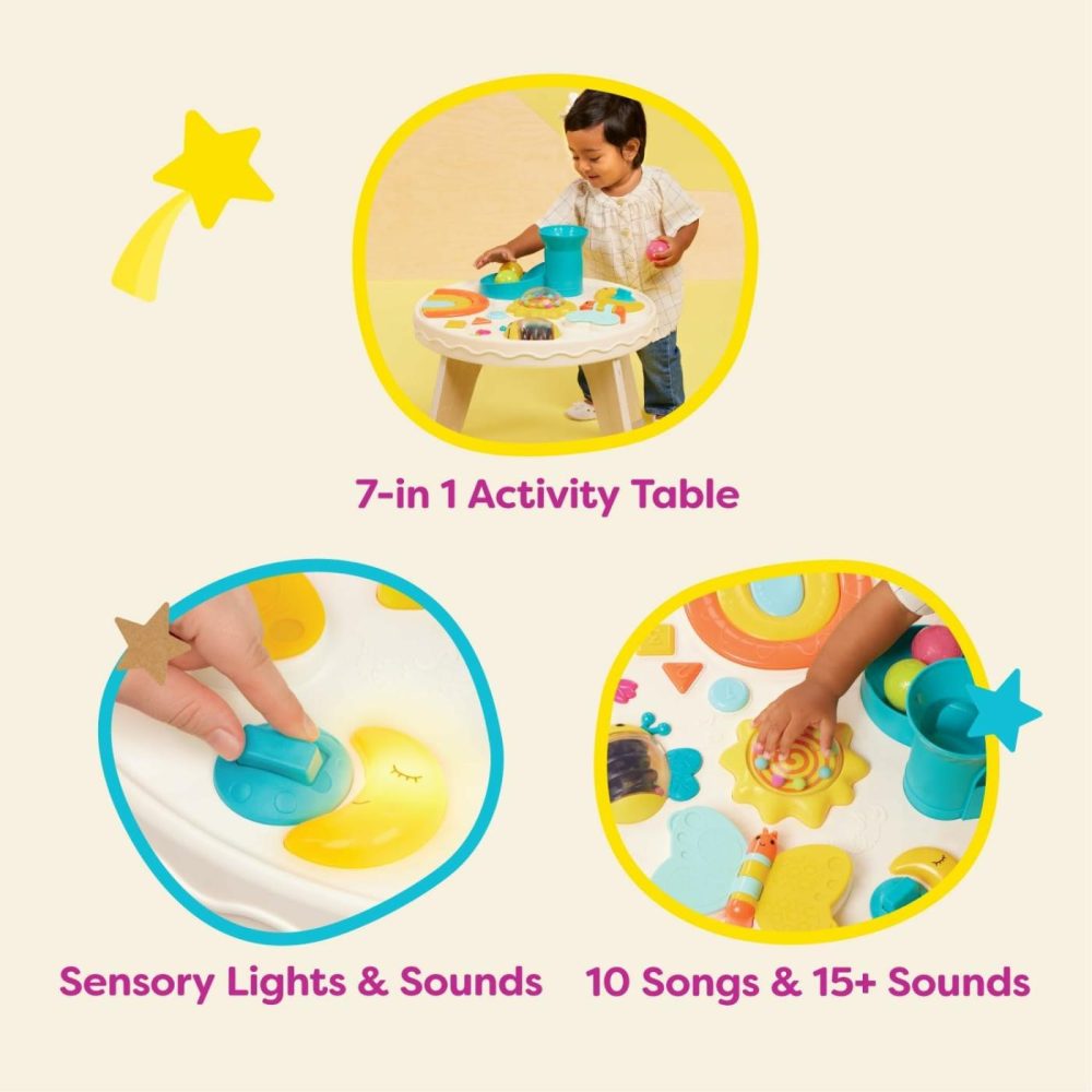 B. Play- Colorful & Sensory Station- Developmental Musical Learning Toy For Babies- 7 Activites- Lights And Sounds Play Table- 6 Months +  |  Musical Toys All Toys