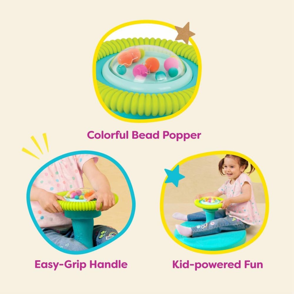 B. Play – Spinning Activity Toy – Colorful Bead Popper – Easy-Grip Handle – Active Play For Toddlers – 2 Years + – Twirly Time  |  Spinning Tops All Toys Spinning Tops