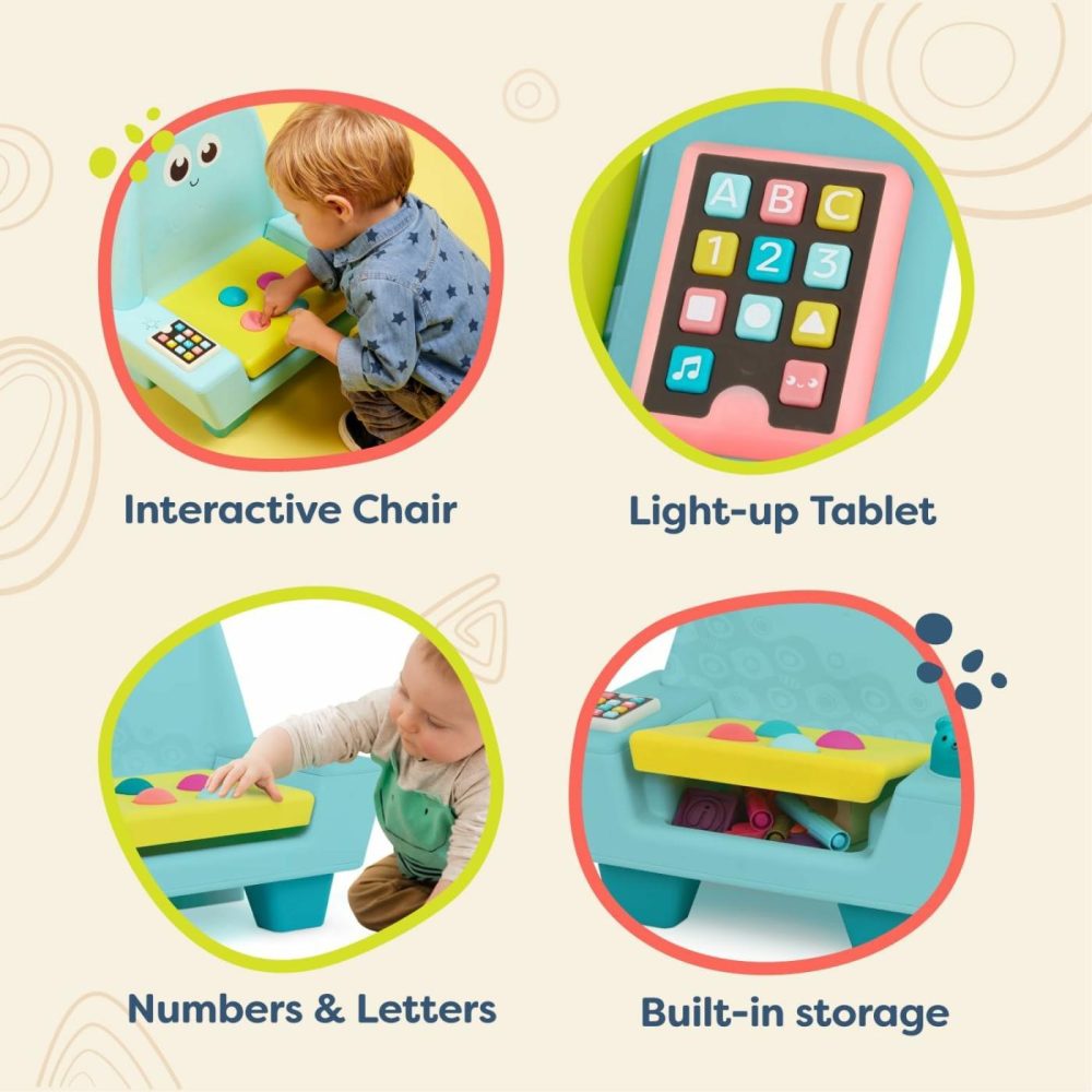 B. Play- Interactive Musical Chair- Little Learners- Developmental Toy For Kids- Toddler Chair With Light-Up Tablet & Activities – Music  Sounds  Lights  Buttons  Storage- 12 Months +  |  Musical Toys All Toys