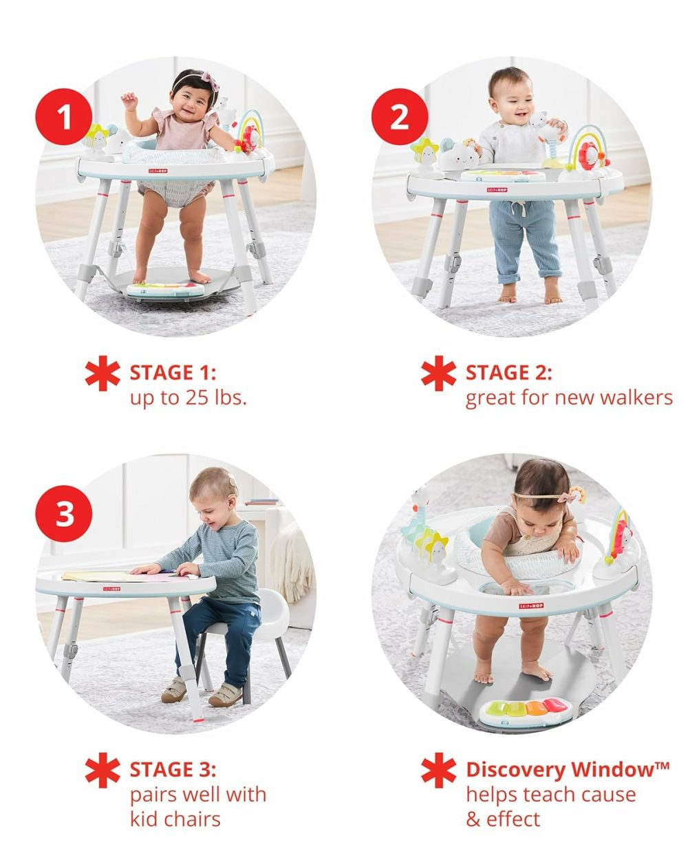 Baby Activity Center: Interactive Play Center With 3-Stage Grow-With-Me Functionality  4Mo+  Silver Lining Cloud  |  Activity Centers Activity Centers Activity Centers