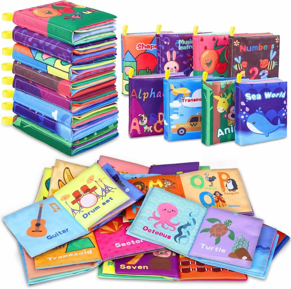 Baby Bath Books  Nontoxic Fabric Soft Baby Cloth Books  Early Education Toys  Waterproof Baby Books For Toddler  Infants Perfect Shower Toys  Kids Bath Toys Birthday Gift (Pack Of 8)  |  Bath Toys All Toys Bath Toys