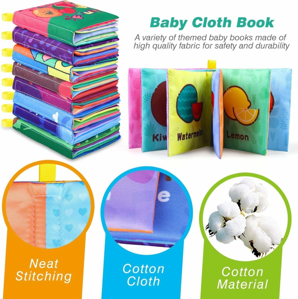 Baby Bath Books  Nontoxic Fabric Soft Baby Cloth Books  Early Education Toys  Waterproof Baby Books For Toddler  Infants Perfect Shower Toys  Kids Bath Toys Birthday Gift (Pack Of 8)  |  Bath Toys All Toys Bath Toys