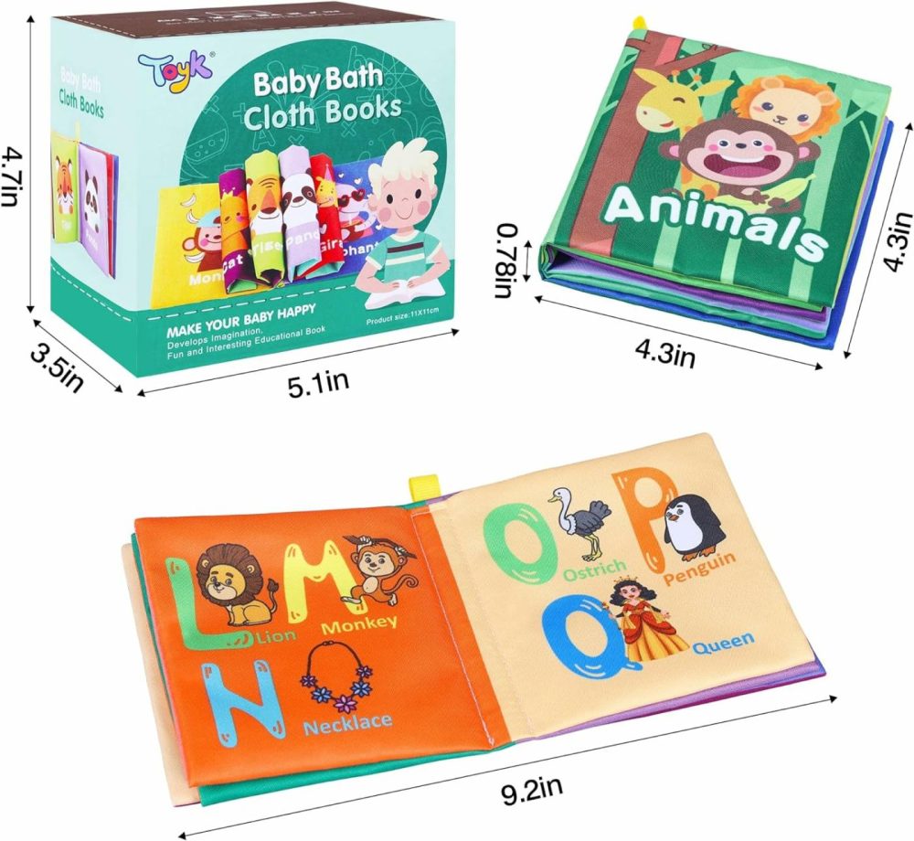 Baby Bath Books  Nontoxic Fabric Soft Baby Cloth Books  Early Education Toys  Waterproof Baby Books For Toddler  Infants Perfect Shower Toys  Kids Bath Toys Birthday Gift (Pack Of 8)  |  Bath Toys All Toys Bath Toys