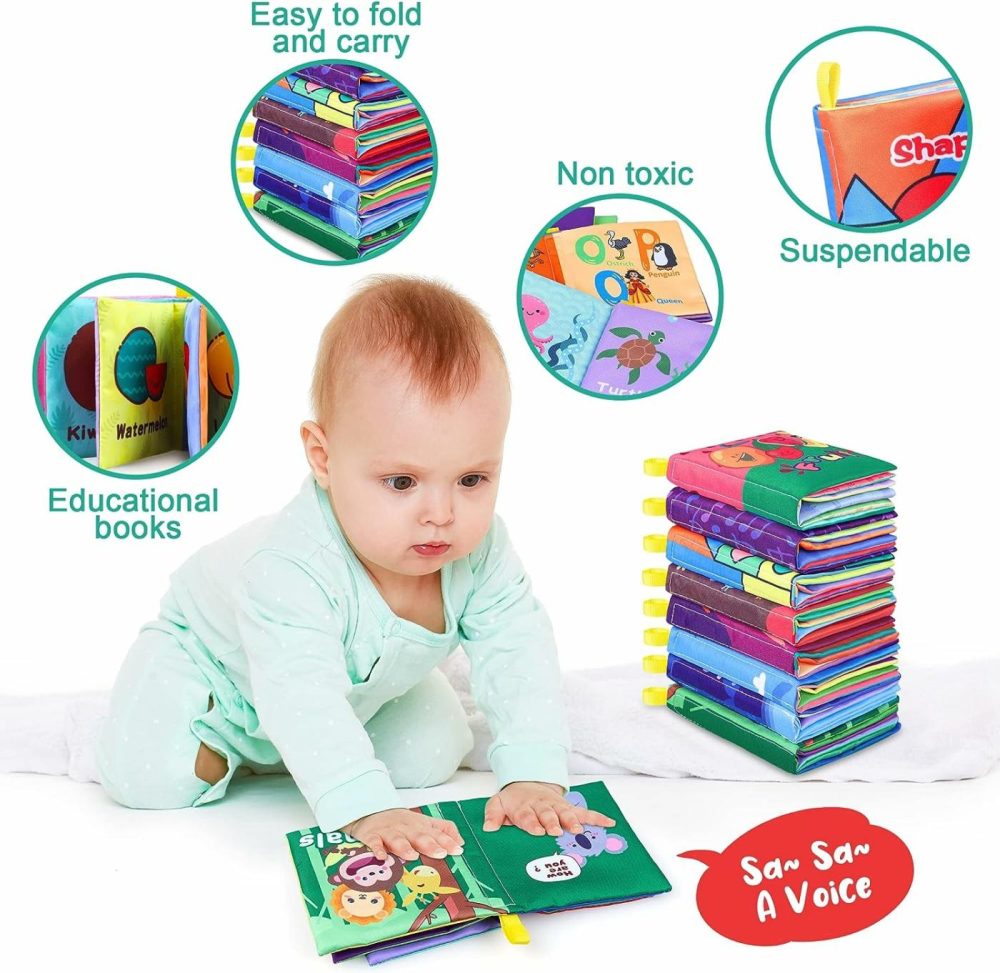 Baby Bath Books  Nontoxic Fabric Soft Baby Cloth Books  Early Education Toys  Waterproof Baby Books For Toddler  Infants Perfect Shower Toys  Kids Bath Toys Birthday Gift (Pack Of 8)  |  Bath Toys All Toys Bath Toys