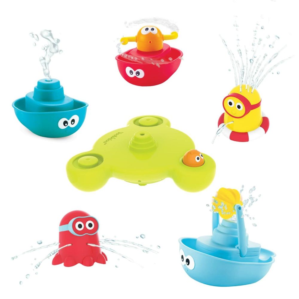 Baby Bath Toy (7 Piece Set) – Stack N’ Spray Bathtub Fountain – Magical Spray Fountain For Bathtime Fun  |  Bath Toys All Toys Bath Toys