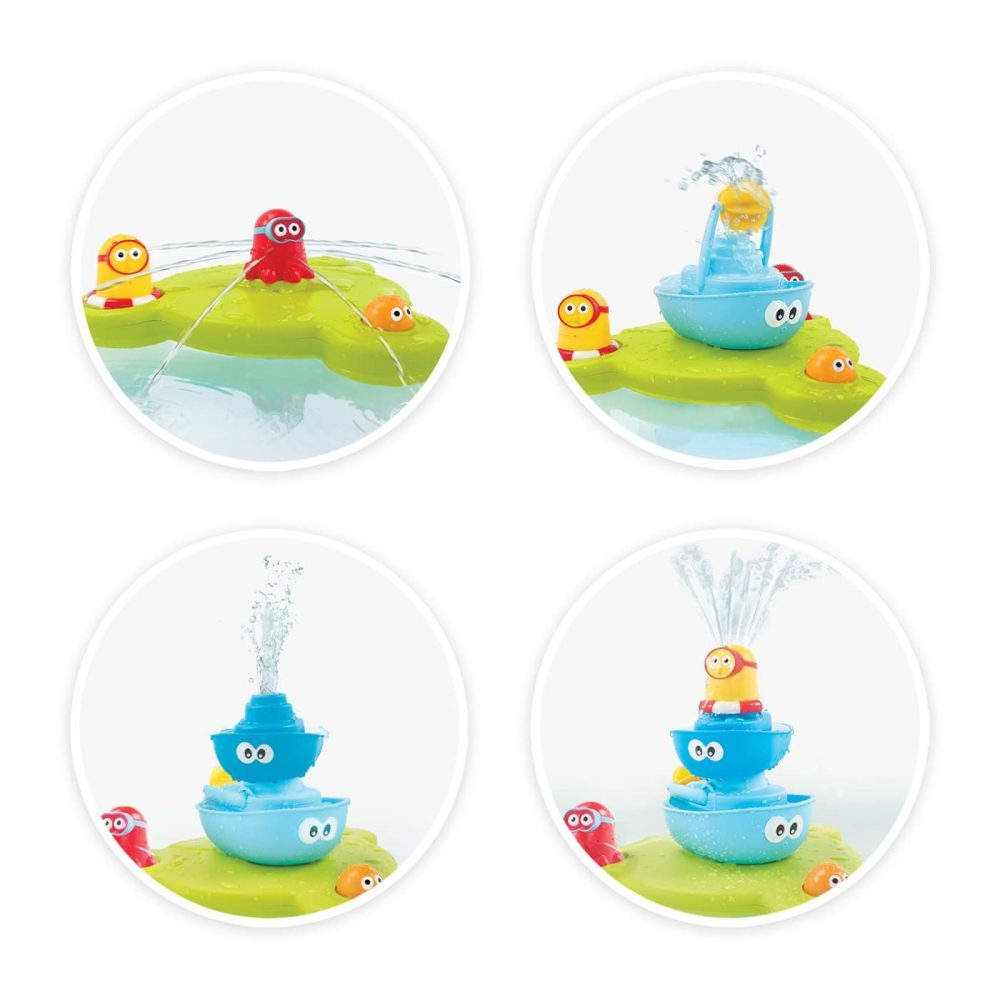 Baby Bath Toy (7 Piece Set) – Stack N’ Spray Bathtub Fountain – Magical Spray Fountain For Bathtime Fun  |  Bath Toys All Toys Bath Toys