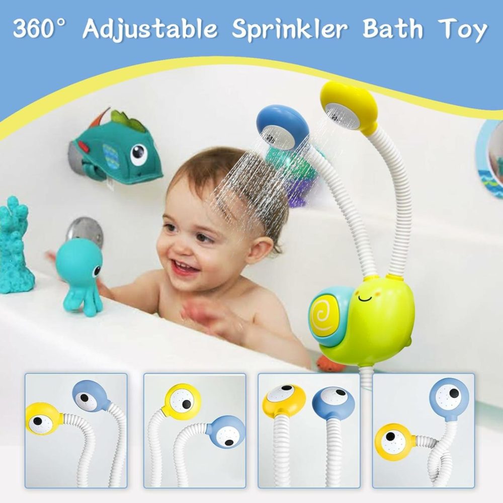 Baby Bath Toy For Kids Ages 1-3 With Shower Head And 3 Suction Cup Spinners，Bath Shower Head For Kids ,Bath Sprayer For Kids Toddlers Baby Infant Girls Boys  |  Bath Toys All Toys Bath Toys