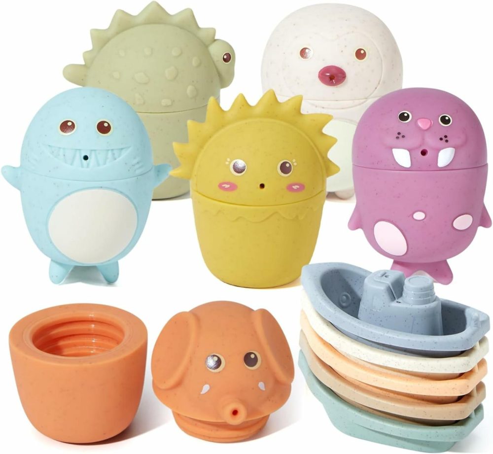 Baby Bath Toys   11-Piece Water Table Toys With Floating Boats For Toddlers 1-3  Bathtub Pool Baby Toys 6-12 Months  Dishwasher Safe Infant Toys Baby Girl Boy Gifts  |  Bath Toys All Toys Bath Toys