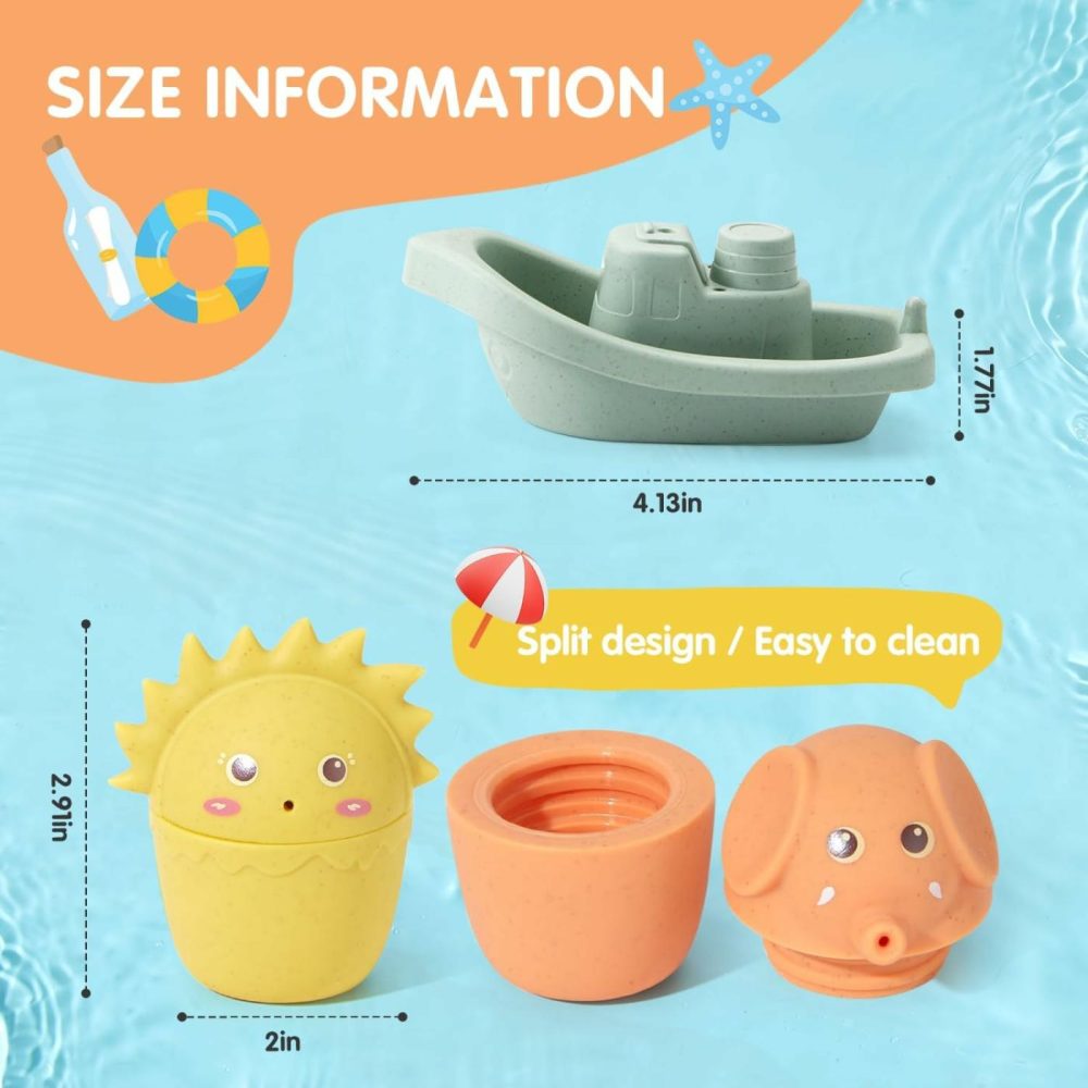 Baby Bath Toys   11-Piece Water Table Toys With Floating Boats For Toddlers 1-3  Bathtub Pool Baby Toys 6-12 Months  Dishwasher Safe Infant Toys Baby Girl Boy Gifts  |  Bath Toys All Toys Bath Toys