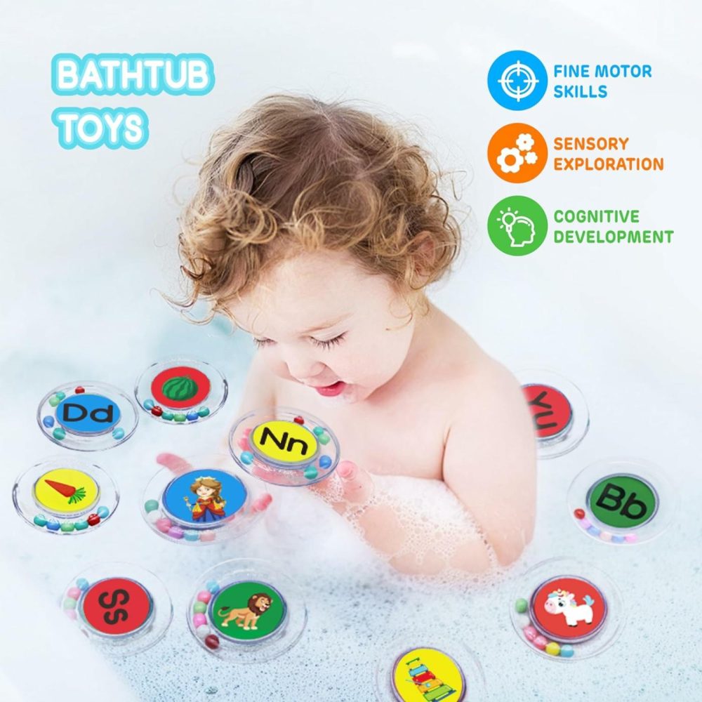 Baby Bath Toys 26Pcs Alphabet Letters  Mold Free Floating Bathtub Toys Water Pool Toys Set With Mesh Bag For Kids Toddlers Ages 2 3 4 5 – Preschool Abc Learning Educational Gifts  |  Bath Toys All Toys Bath Toys