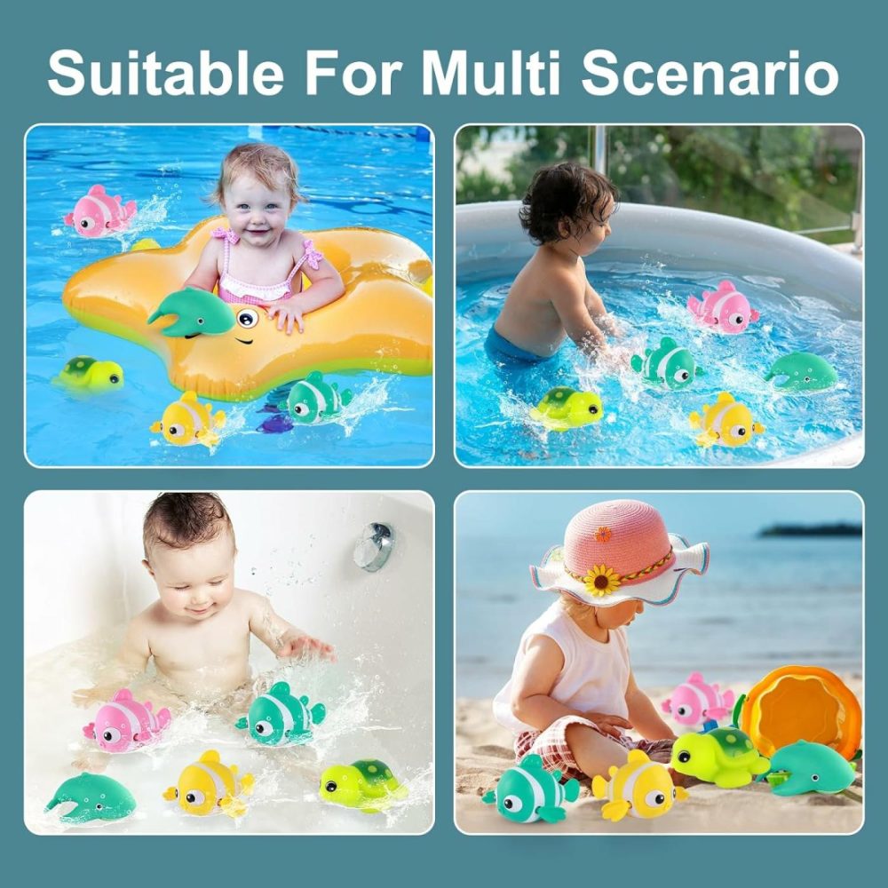 Baby Bath Toys  6 Pack Cute Swimming Fish Bath Toys For Kids Ages 1-3  Floating Wind Up Toys For 1 Year Old Boy Birthday Gift  New Born Baby Bath Tub Toys  Preschool Toddler Bath Toys  |  Bath Toys All Toys Bath Toys