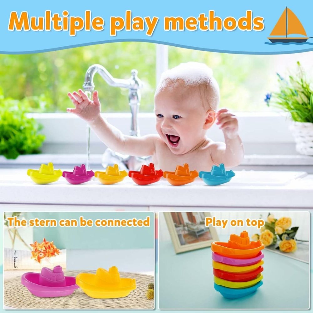 Baby Bath Toys 6 To 12-18 Months  Stackable Floating Boat Toys For Toddlers  |  Bath Toys All Toys Bath Toys