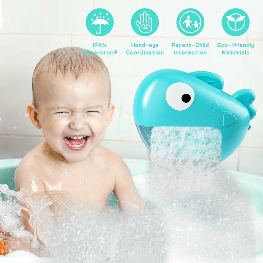 Baby Bath Toys – Bath Bubble Machine  Automatic Bathtub Bubble Maker With Music  Bubble Machine Bath Toy  Bathtime Shower Bathtub Toys For Toddlers  Bath Toys For Kids Ages 1-3  |  Bath Toys All Toys Bath Toys