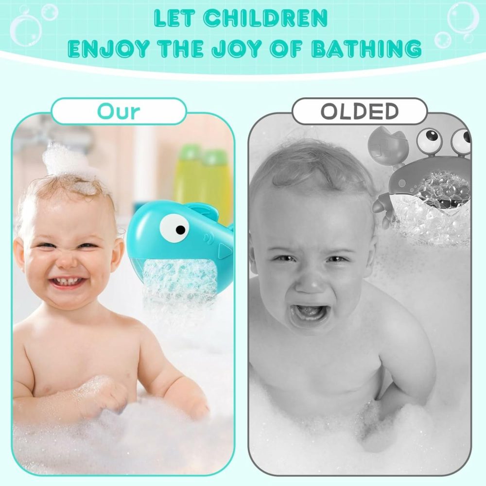 Baby Bath Toys – Bath Bubble Machine  Automatic Bathtub Bubble Maker With Music  Bubble Machine Bath Toy  Bathtime Shower Bathtub Toys For Toddlers  Bath Toys For Kids Ages 1-3  |  Bath Toys All Toys Bath Toys