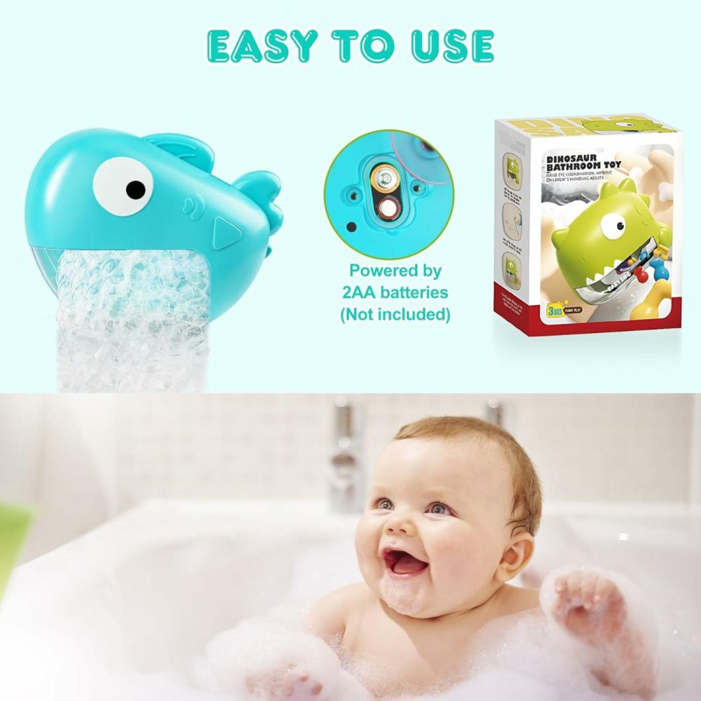 Baby Bath Toys – Bath Bubble Machine  Automatic Bathtub Bubble Maker With Music  Bubble Machine Bath Toy  Bathtime Shower Bathtub Toys For Toddlers  Bath Toys For Kids Ages 1-3  |  Bath Toys All Toys Bath Toys