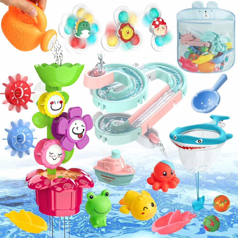 Baby Bath Toys  Bathtub Toys For Toddlers  Kids Shower Toys Bath Tub Slide Toys Set For Infants With Storage Organizer For Birthday  Preschool Gifts  Bathtime  Babies  Boys  Girls  Age 3+  |  Bath Toys All Toys Bath Toys