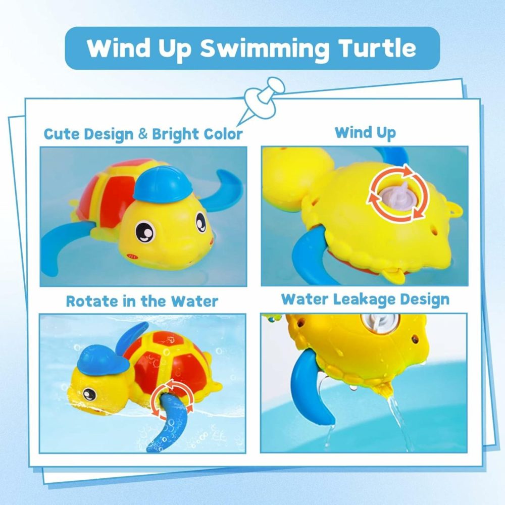 Baby Bath Toys  Floating Wind Up Swimming Turtle And Duck  Bathtub Toys  Pool Toys  Water Toys For Toddlers Boy Girl 3 Pack  |  Bath Toys All Toys Bath Toys