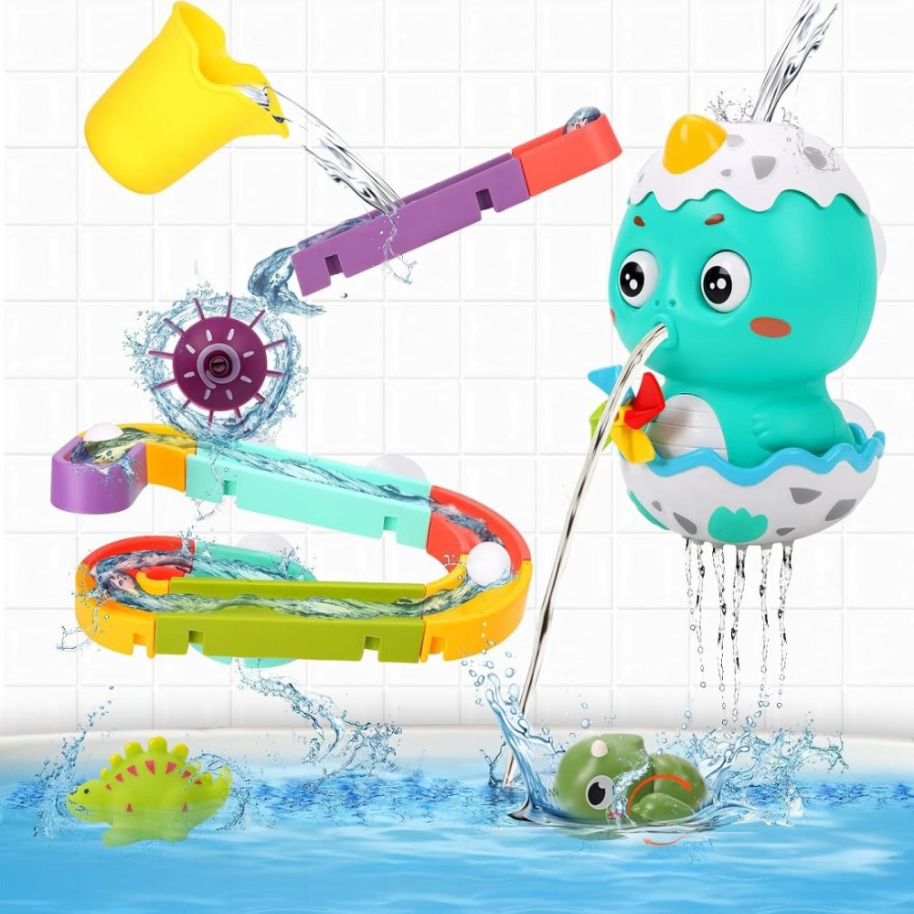 Baby Bath Toys For Kids 3-4-8,Multi-Track Water Playset Toddler Bathtub Toy Shape Building Dino Birthday Gift For Boys Girls Bath Time- Educational And Safe  |  Bath Toys All Toys Bath Toys