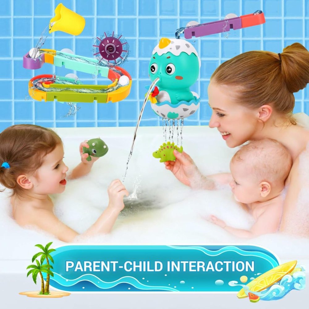 Baby Bath Toys For Kids 3-4-8,Multi-Track Water Playset Toddler Bathtub Toy Shape Building Dino Birthday Gift For Boys Girls Bath Time- Educational And Safe  |  Bath Toys All Toys Bath Toys