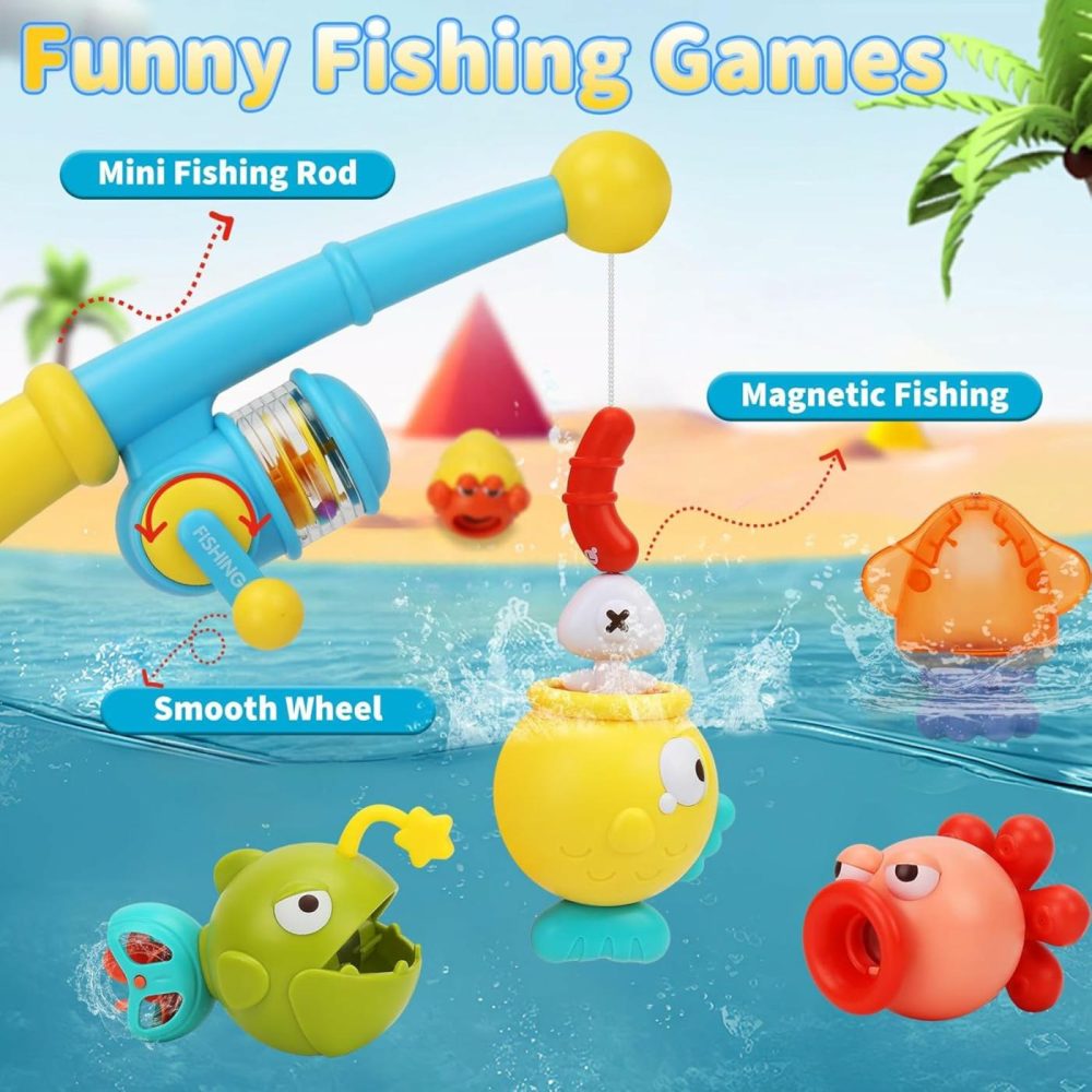 Baby Bath Toys For Kids Ages 1-3 | Fishing Games Toys With Bathtub Water Pool Table Toys & Fishing Net | Bath Tub Toys For Toddlers 1-3  |  Bath Toys All Toys Bath Toys