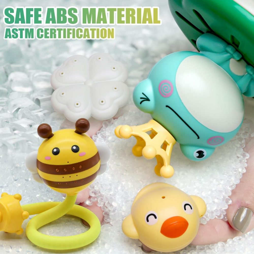 Baby Bath Toys For Kids  Electric Frog Bath Toy With Shower Head & 4 Spray Water Sprinklers Bathtub Toys For Toddlers1-3  Swimming Pool Game Water Play Set Gift For Bathtub Shower Beach  |  Bath Toys All Toys Bath Toys