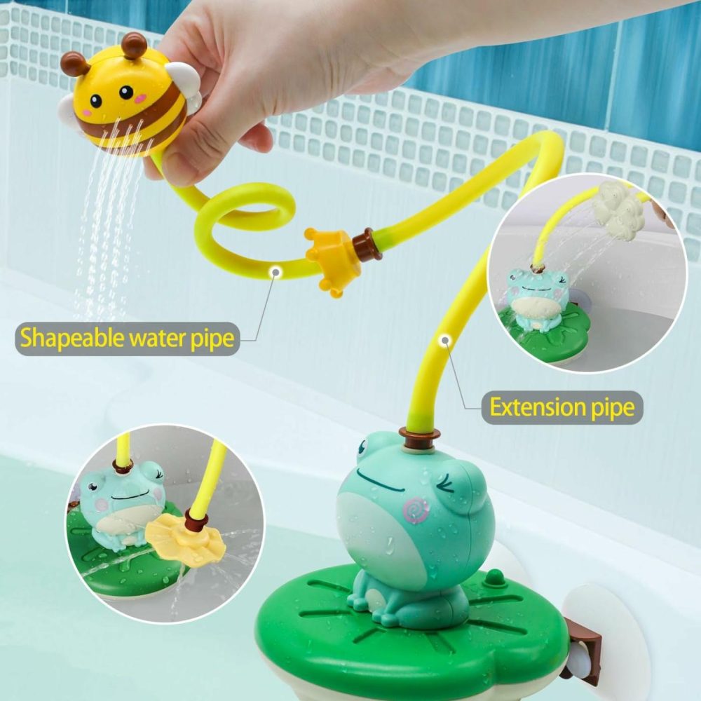 Baby Bath Toys For Kids  Electric Frog Bath Toy With Shower Head & 4 Spray Water Sprinklers Bathtub Toys For Toddlers1-3  Swimming Pool Game Water Play Set Gift For Bathtub Shower Beach  |  Bath Toys All Toys Bath Toys