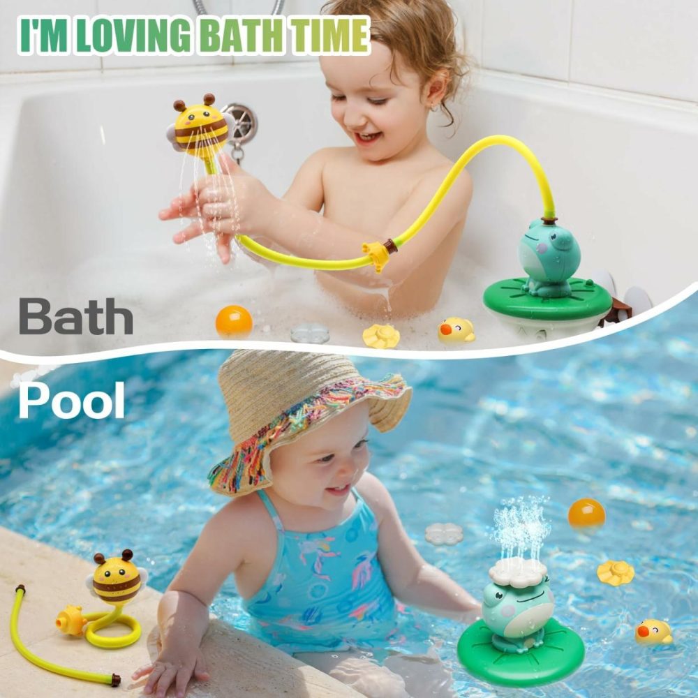 Baby Bath Toys For Kids  Electric Frog Bath Toy With Shower Head & 4 Spray Water Sprinklers Bathtub Toys For Toddlers1-3  Swimming Pool Game Water Play Set Gift For Bathtub Shower Beach  |  Bath Toys All Toys Bath Toys