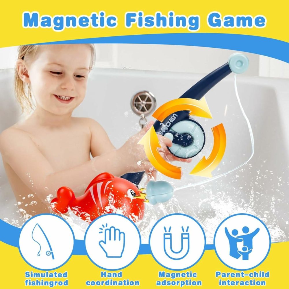 Baby Bath Toys For Toddlers 1-3  Bathtub Toys Kids Shower Toys With Stacking Cups  Fishing Games & Net  Bathtub Water Table Shower Pool Toys Set For Boys Girls  16 Pcs  |  Bath Toys All Toys Bath Toys